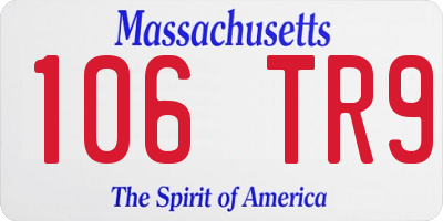 MA license plate 106TR9