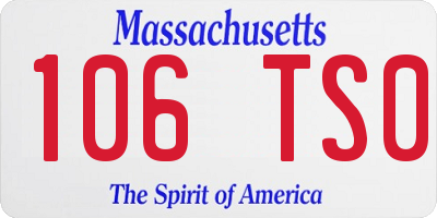 MA license plate 106TS0