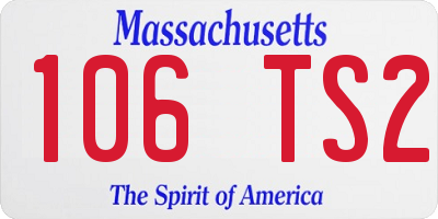 MA license plate 106TS2
