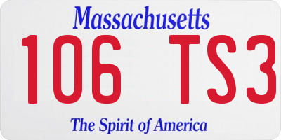 MA license plate 106TS3