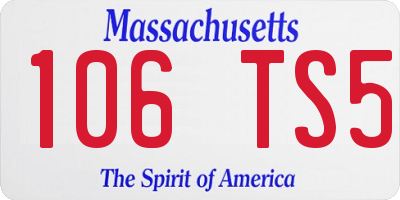 MA license plate 106TS5