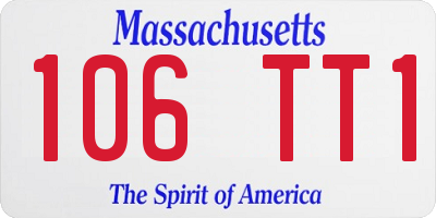 MA license plate 106TT1