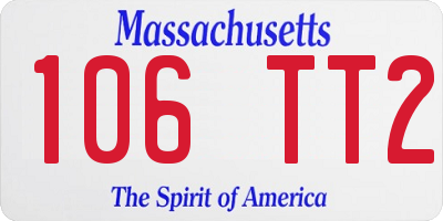 MA license plate 106TT2
