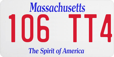 MA license plate 106TT4