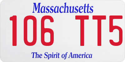 MA license plate 106TT5