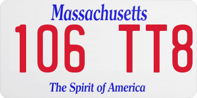 MA license plate 106TT8