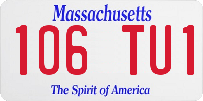 MA license plate 106TU1