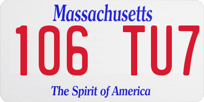 MA license plate 106TU7