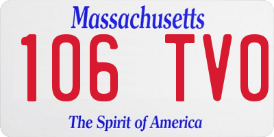 MA license plate 106TV0
