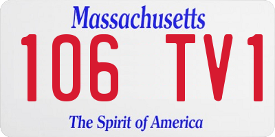 MA license plate 106TV1