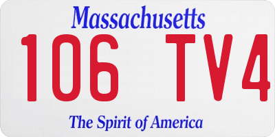 MA license plate 106TV4