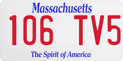 MA license plate 106TV5