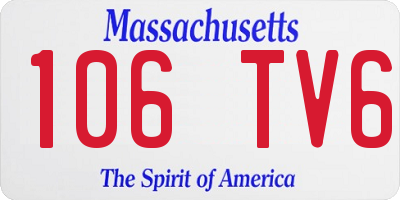 MA license plate 106TV6
