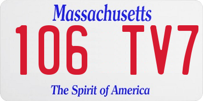 MA license plate 106TV7