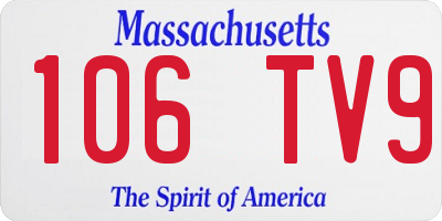 MA license plate 106TV9