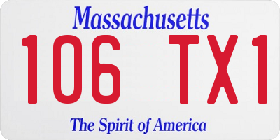 MA license plate 106TX1