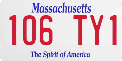MA license plate 106TY1