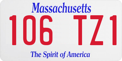 MA license plate 106TZ1