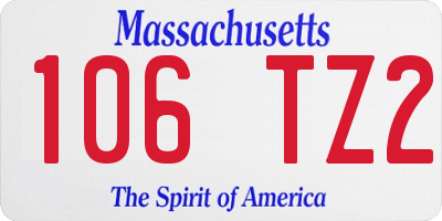 MA license plate 106TZ2