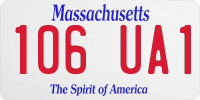 MA license plate 106UA1