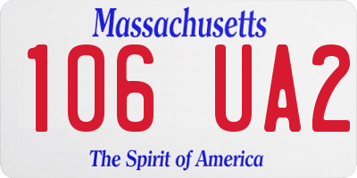 MA license plate 106UA2