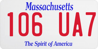 MA license plate 106UA7