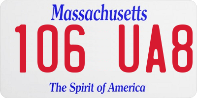MA license plate 106UA8