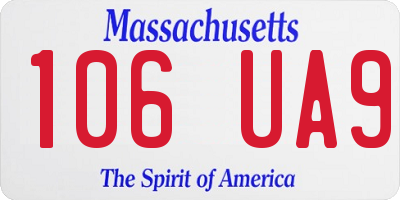 MA license plate 106UA9