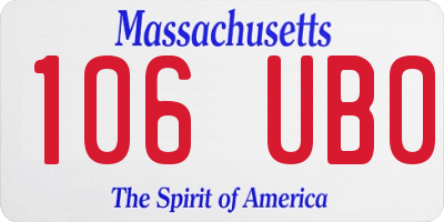 MA license plate 106UB0