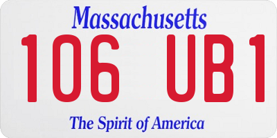 MA license plate 106UB1