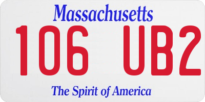 MA license plate 106UB2