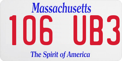 MA license plate 106UB3