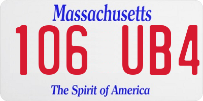 MA license plate 106UB4