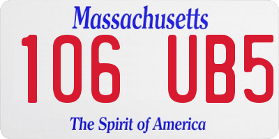 MA license plate 106UB5