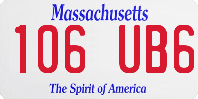 MA license plate 106UB6