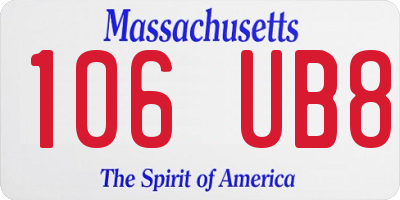 MA license plate 106UB8