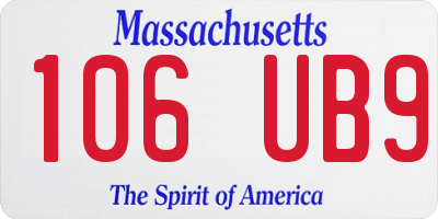 MA license plate 106UB9