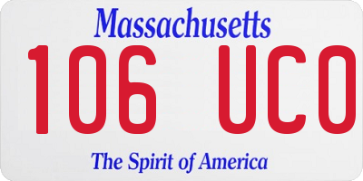 MA license plate 106UC0