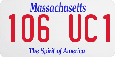 MA license plate 106UC1