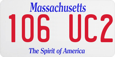 MA license plate 106UC2