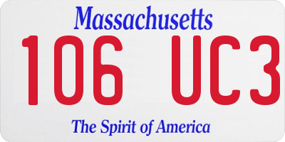 MA license plate 106UC3