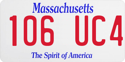 MA license plate 106UC4