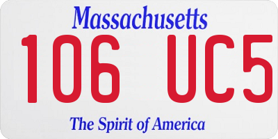 MA license plate 106UC5