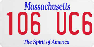 MA license plate 106UC6