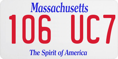 MA license plate 106UC7