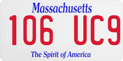 MA license plate 106UC9