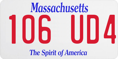 MA license plate 106UD4