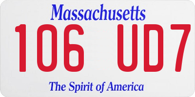 MA license plate 106UD7