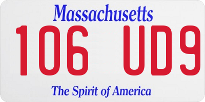 MA license plate 106UD9