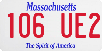 MA license plate 106UE2